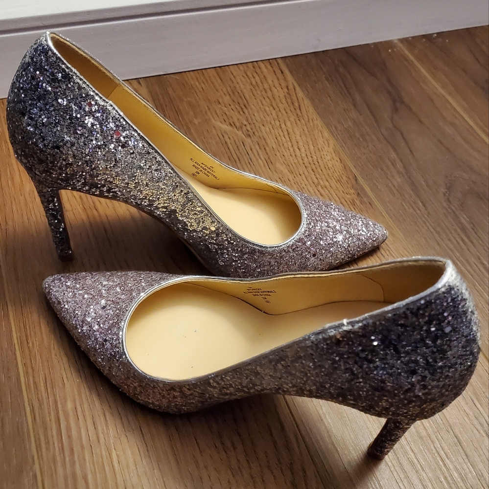 Marc Fisher Pink/Silver Ombre Glitter Pointed Toe Pumps